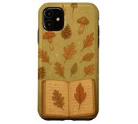 Botanical Book Sprouting Mushrooms & Autumn Leaves Art Case for iPhone 11