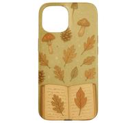 Botanical Book Sprouting Mushrooms & Autumn Leaves Art Case for iPhone 15