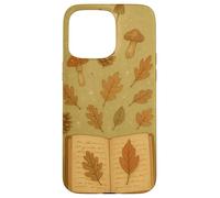 Botanical Book Sprouting Mushrooms & Autumn Leaves Art Case for iPhone 15 Pro Max