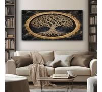 Botanical Cannabis Leaf Wall Art for Living Room Plant Smoke Large Framed Canvas Paintings 60x120 cm Abstract Pictures and Prints, Modern Artwork for Bedroom Bathroom Home Decorations