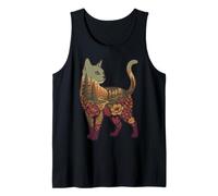 Botanical Cat Forest Landscape Art Feline Wildlife Tank Top