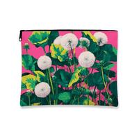 Botanical Cosmetic Travel Bag, Dandelion Nature Peach Small Makeup Zipper Pouch for Women, Canvas Organizer Skincare Toiletry Bag, Spring Festival Gift, Peach, 7x9 Inch, Dandelion