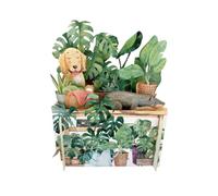 Botanical Dogs Birthday Celebration 3D Pop Up Card For Kids By Alljoy Cards