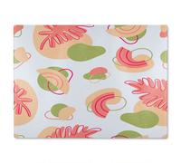 Botanical elements with line art Designer Glass Chopping Board Benjamin Tate Design Natural One Size