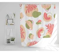 botanical elements with line art Designer Shower Curtain Benjamin Tate Design Natural One Size