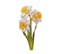 Botanical Enamel Pin Flower Lapel Pin Brooch Natural Ladies, 3 cm, Metal, No Gemstone