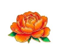 Botanical Enamel Pin Flower Lapel Pin Brooch Natural Ladies, 3 cm, Metal, No Gemstone