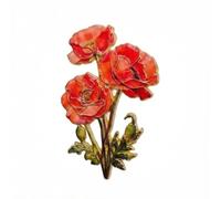 Botanical Enamel Pin Flower Lapel Pin Brooch Natural Ladies | Sturdy metal pin, various flower options, gold metal, floral vintage retro design, ideal as a gift