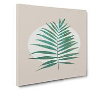 Botanical fern Canvas Print | Gallery Wrapped 30mm Frame Wall Art | 20x20 inches | Ready to Hang | Modern Floral Picture | Living Room Bedroom Lounge Office