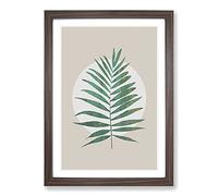 Botanical Fern Framed Print | A2 Walnut Framed Wall Art | Ready to Hang | Modern Floral Picture | Living Room Bedroom Lounge Office