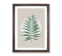 Botanical Fern Modern Framed Print | A4 Walnut Framed Wall Art | Ready to Hang | Modern Floral Picture | Living Room Bedroom Lounge Office