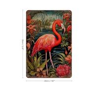Botanical Flamingo William Morris Style Art Print Foliage, Botanical Leaves And Flowers, Tropical Flamingo Poster, Luxury Nature PosterWall Decor Art Metal Tin Poster Modern Bar Decorations30x20cm
