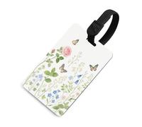 Botanical Floral Luggage Tag for Suitcases TSA Approved with Name Id Card Suitcase Tags Identifiers Black Strap Clear Window Personalized Baggage Tag for Cruise Airport Travel Essentials