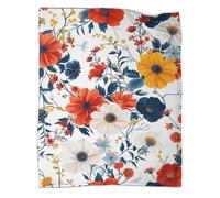 Botanical Floral Plush Blanket 3D Botanical Floral Print Sherpa Blanket Leaves Flowers 3D Pattern Printed Sherpa Fleece Throw Blanket for Kids Boys Adults Printed Plush Cartoon Blanket for Bed Couch 5