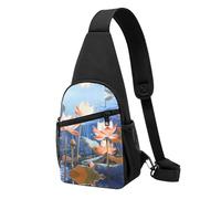 Botanical Floral -Print Waterproof Chest Pack for Hiking & Travel-Adjustable Strap,Lightweight Design with Multiple Pockets.