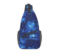 Botanical Floral Stylish Oblique Chest Backpack Leisure Backpack Small Bag for Travel Work Casual, Blue Universe Space Galaxy, Rozmiar uniwersalny