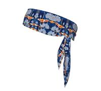 Botanical Floral Unisex Sports Head Tie - Double-Sided, Moisture-Wicking Workout Headband, Adjustable Knotted Band for Running, Yoga & Gym