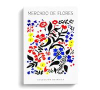 Botanical Flower Market Exhibition No.7 Canvas Print | Gallery Wrapped 30mm Frame Wall Art | 30x20 inches | Ready to Hang | Modern Floral Picture | Living Room Bedroom Lounge Office