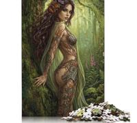 Botanical Forest Goddess Jigsaw Puzzle 500 Pieces, Fantasy Woman Art