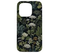 Botanical Forest Plan Pattern Dark Cottagecore Hogweed Case for iPhone 15 Pro