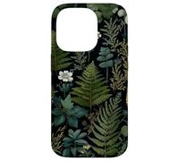 Botanical Forest Plan Pattern Dark Cottagecore Sage Green Case for iPhone 14 Pro