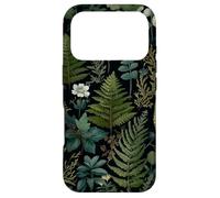 Botanical Forest Plan Pattern Dark Cottagecore Sage Green Case for iPhone 17 Pro