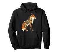 Botanical Fox Wild Animal Floral Design Pullover Hoodie