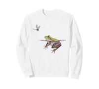 Botanical Frog in water looking at prey Cottagecore Girls Sweatshirt