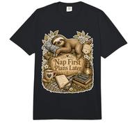 Botanical Garden Nap First Plans Later Sloth Comfort Colors Adult Heavyweight T-Shirt