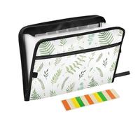 Botanical Green Leaves Herbs Expanding File Folder A4,13 Pockets File Organiser, Paperwork A4 Plastic Wallet Document Storage Expander for School,Office and Home