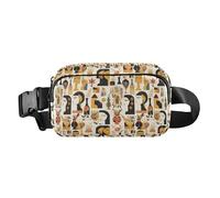 Botanical Green Tigers Pattern Women Men Teens Stylish Fanny Pack Waist Bag for Travel Running Hiking, The Theme Of Ancient Greece, One Size