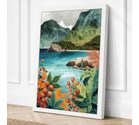 Botanical Haven Coastal Canvas Wall Art Print 18x12 Inch (46 x 30 cm)