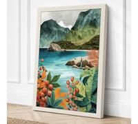 Botanical Haven Coastal Canvas Wall Art Print 18x12 Inch (46 x 30 cm)
