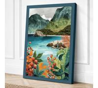 Botanical Haven Coastal Canvas Wall Art Print 24x16 Inch (61 x 41 cm)