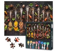 Botanical Herbs Puzzles 1000 Pieces - Colorful Spices for Cooking, Culinary Art Jigsaw Puzzle for Adults, 27.5x19.7 in