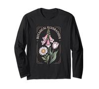 Botanical Illustration Floral Nature Lover for Women Girl Long Sleeve T-Shirt