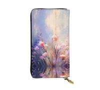 Botanical Illustration Garden Pattern Leather Clutch (7.5x4.1 inches) - Coin Card Key Wallet
