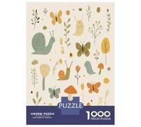 Botanical Illustration Jigsaw Puzzle for Adults 1000 Piece Jigsaw Puzzle Paper Butterfly Snail Relaxation Gift 52x38cm/1000pcs