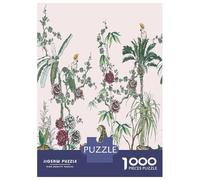 Botanical Illustration Jigsaw Puzzle for Adults 1000 Piece Jigsaw Puzzle Tropical Flowers Puzzle Game for Family Relaxation Home Decor 38x26cm/1000pcs