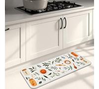Botanical Kitchen Mats for Floor, Herbal Patterned Soft Mats, Cushioned Comfort Washable Anti-Slip Decor Rugs for Kitchen Sinks and Laundry Room 16x47 Inch