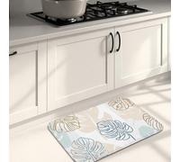 Botanical Kitchen Mats for Floor, Tropical Leaves Modern Soft Mats, Cushioned Comfort Washable Non Slip Decor Rugs for Kitchen Sinks Laundryroom Bathroom 20x31 Inch