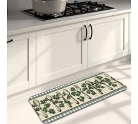 Botanical Kitchen Mats for Floor, Vintage Floral Decorative Soft Mats, Cushioned Non Slip Comfort Rugs for Kitchen Sinks, Dining Areas 16x47 Inch