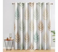 Botanical Leaf Curtains Blackout, 52x84 Inch 2 Panels - Watercolor Farmhouse Leaves Pattern Black Out Curtains, Home Decor, 84 Drop Eyelet Window Drapes for Bedroom, Living Room GP#260