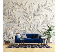 Botanical Leaf Wallpaper 80X56Inch 3D Vine Branch Wall Paper Elegant Embossed Leaf And Vine Pattern Home Decor For Bedrooms Living Rooms And Feature Walls Scroll Vines 200X140Cm/80X56Inch(Wxh)