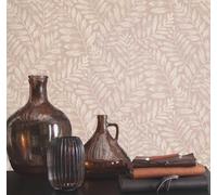 Rasch Leaf Trail Textured Wallpaper Roll Botanical Leaves Bedroom Pink 709544
