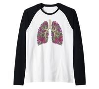 Botanical Lungs Flower Tree Branches Anatomy Jacaranda Raglan Baseball Tee