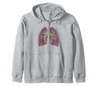 Botanical Lungs Flower Tree Branches Anatomy Jacaranda Zip Hoodie