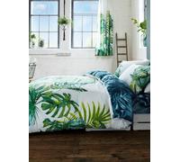 Botanical Palm Leaves Double Duvet Cover And Pillowcase Set