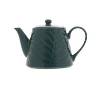 Botanical Pattern Ceramic Teapot,Dark Green Teapot With Embossed Detailing,Tea Pot For Herbal Blends