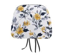Botanical Pattern Daffodils Willow Leaves Printed Car Headrest Cover,2 Pieces, Elastic Comfort Head Rest Cover for Women Men, Universal Fits Most Cars Van SUV Truck, Car Interior Decor Accessories